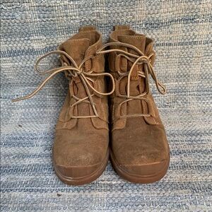 Sorel Brown Suede Lace-Up platform booties